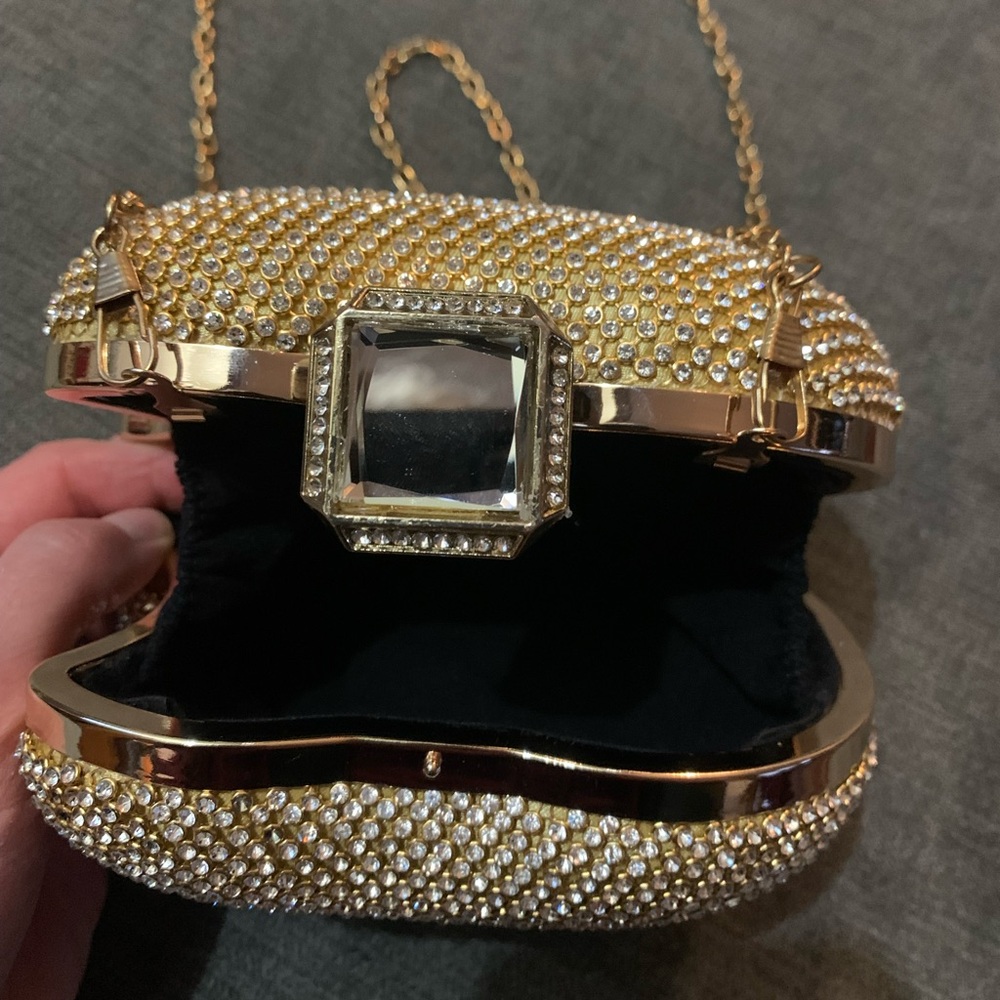 Gold Jeweled Apple Clutch - Picture 9 of 9